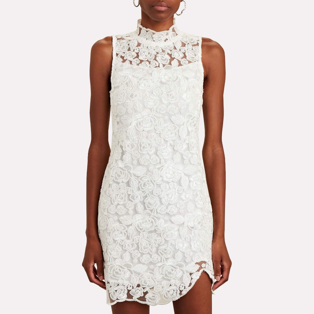 Nonchalant Label • Desme embroidered mock-neck mini dress‎ • size M